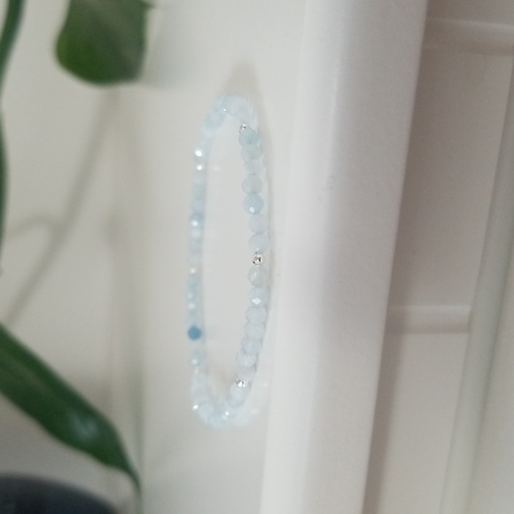 π 2 for $55 NWT Aquamarine & Sterling Silver Bracelet, March Birthstone Jewelry - Picture 8 of 11